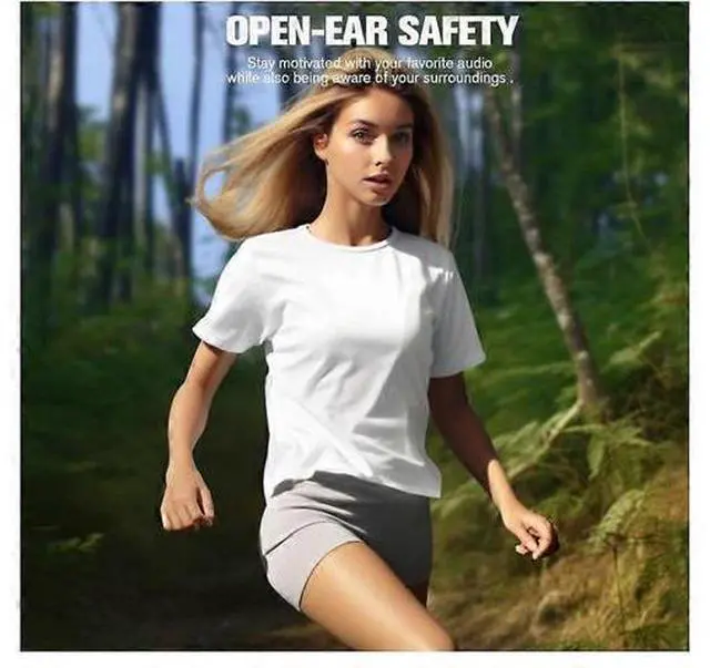 Alt view image 3 of 5 - Earless Open Ear Bluetooth Headphones, 40H Play, Sweatproof, Secure Fit Wireless Earbuds (Red)
