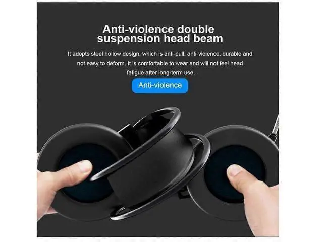 Alt view image 5 of 5 - G58 LED Gaming Headset with Mic, Over-Ear Wired Headphones, Noise-Cancelling & Bass for PC/Laptop (Black)