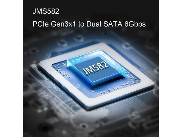 Alt view image 5 of 7 - NGFF Key A+E PCI Express to SATA 3.0 6Gbps Dual Ports Adapter Converter Hard Drive Extension Card JMB582 2230