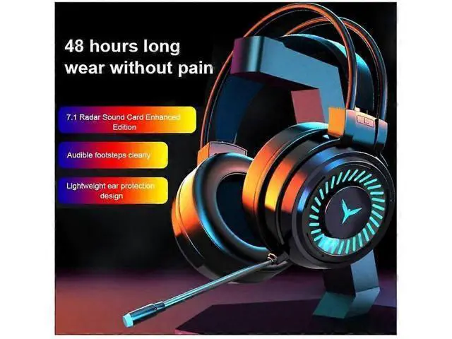Alt view image 2 of 5 - G58 White Gaming Headset with LED Lights, Noise-Cancelling Mic, Wired Over-Ear Headphones for PC/Laptop