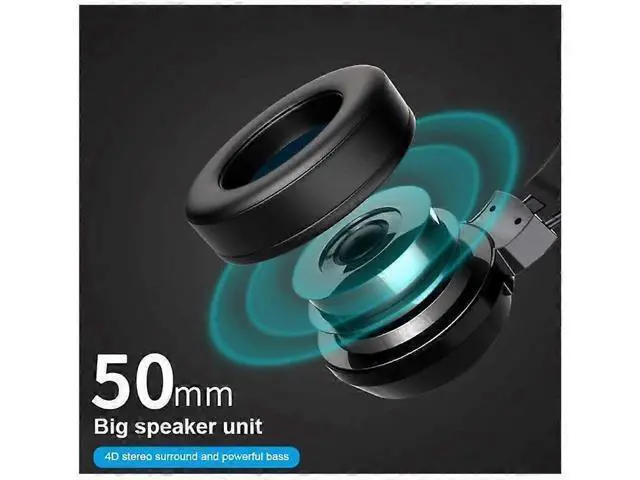 Alt view image 4 of 5 - G58 White Gaming Headset with LED Lights, Noise-Cancelling Mic, Wired Over-Ear Headphones for PC/Laptop