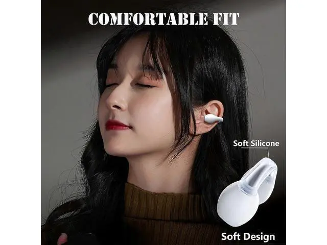 Alt view image 4 of 5 - Bluetooth 5.3 Ear Clip Bone Conduction Headset - Open Ear, Waterproof for Sports & Work (Black)