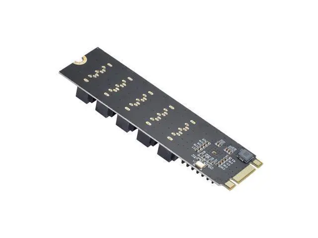 Alt view image 6 of 7 - NGFF Key B+M to SATA 3.0 6Gbps 5 Ports Adapter Converter Port Multiplier Selector JMB575 2280