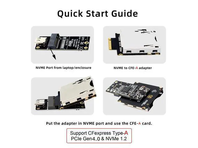 Alt view image 4 of 7 - NGFF M.2 NVMe Host to CFExpress CFA Extension Adapter M2 M-Key for CFE Type-A Support Camera Memory Card