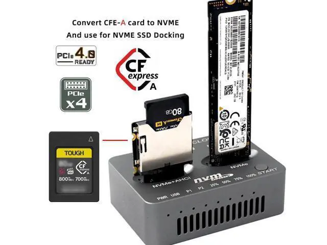 Alt view image 6 of 7 - NGFF M.2 NVMe Host to CFExpress CFA Extension Adapter M2 M-Key for CFE Type-A Support Camera Memory Card