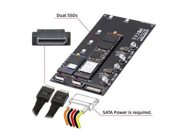Alt view image 7 of 7 - M.2 to Oculink Adapter,PCIe NVME/AHCI SSD 2 to 2 SFF-8611/8612 Adapter Support 2230/2242/2280/22110mm