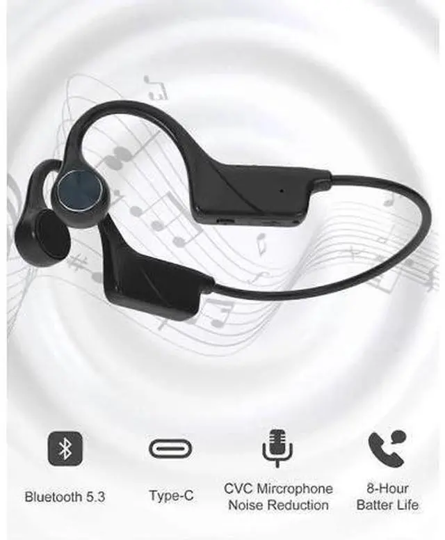 Alt view image 5 of 5 - Monodeal Bone Conduction Headphones Wireless, Open Ear Sport Headset IPX5 Waterproof, 10H Battery