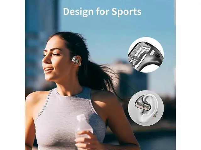 Alt view image 3 of 3 - Open Ear Air Conduction Headphones, Bluetooth 5.3 Wireless, 40H Playtime, Snug Fit for Sports & Travel