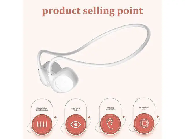 Alt view image 3 of 5 - Open Ear Air Conduction Headphones, Wireless Sport Neckband with Noise Reduction & Sweat Resistant