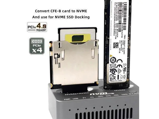 Alt view image 6 of 7 - NGFF M.2 NVMe Host to CFExpress CFB Extension Adapter M2 M-Key for CFE Type-B Support R5 Z6 Z7 Memory Card