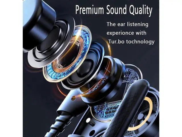 Alt view image 5 of 5 - Open Ear Bluetooth 5.0 Headphones, 8H Playtime Waterproof Sports Earhook with Mic for Running Cycling Gym