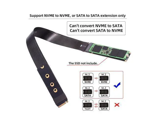 Alt view image 4 of 7 - NGFF M-Key NVME Male to Female Extension PCI Express Cable 30cm PCI-E 4.0 for Mainboard SSD 2230/2242/2260/2280