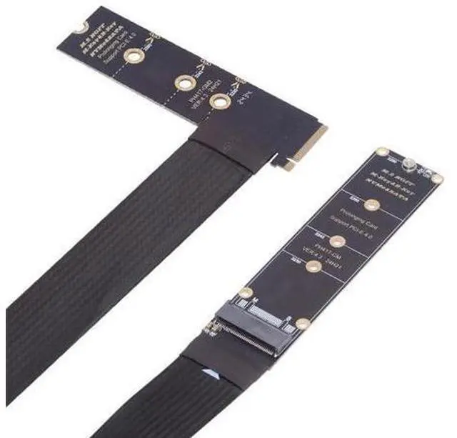 Main image of NGFF M-Key NVME Male to Female Extension PCI Express Cable 30cm Right Angled Type 90 Degree PCI-E 4.0 for Mainboard SSD 2230/2242/2260/2280