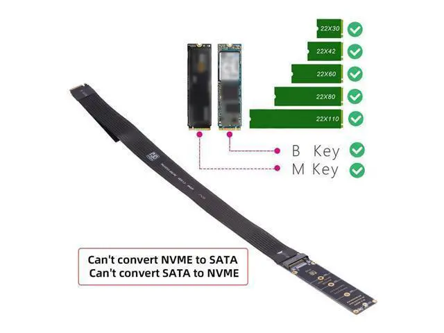 Alt view image 6 of 7 - NGFF M-Key NVME Male to Female Extension PCI Express Cable 30cm PCI-E 4.0 for Mainboard SSD 2230/2242/2260/2280