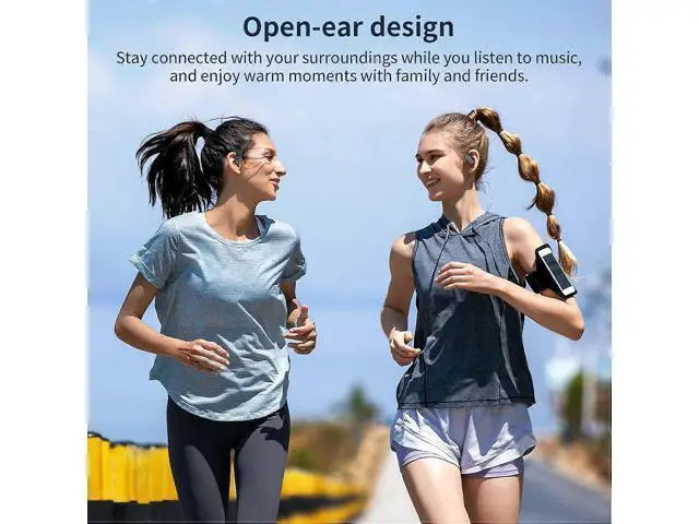 Alt view image 3 of 5 - Open Ear Bluetooth 5.3 Headphones, IP54 Waterproof, 36H Playback, Lightweight for Running & Cycling (White)