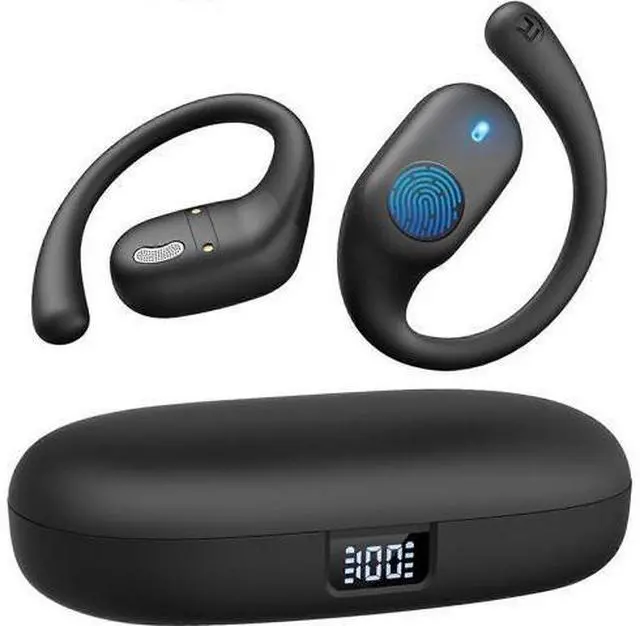 Main image of Open Ear Bluetooth 5.3 Headphones, IP54 Waterproof, 36H Playback, Lightweight for Running/Cycling (Black)