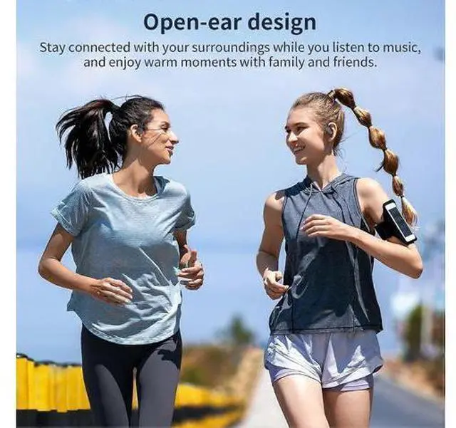 Alt view image 3 of 5 - Open Ear Bluetooth 5.3 Headphones, IP54 Waterproof, 36H Playback, Lightweight for Running/Cycling (Black)