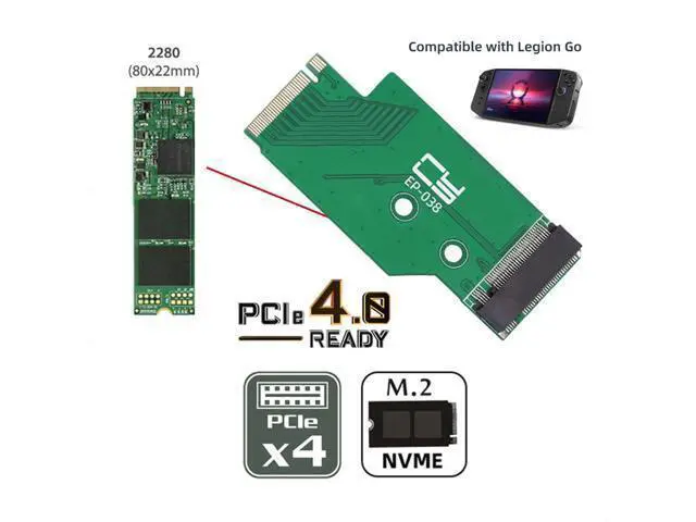 Alt view image 4 of 7 - NGFF NVME M-Key 22x42mm to 22x80mm Male to Female Extension SSD Adapter Compatible with Legion Go Game Boy