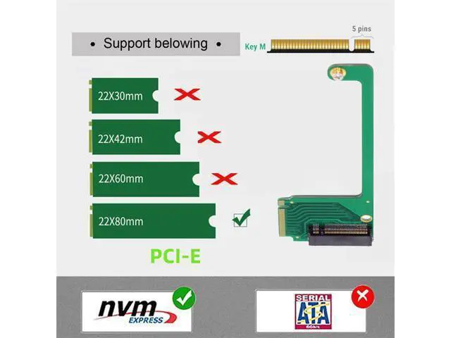Alt view image 3 of 7 - NVME M-Key 22x30mm to 22x80mm Angled Extension SSD Upgrade Adapter Compatible with ROG Ally Gaming