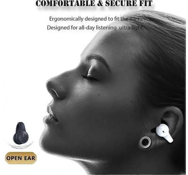 Alt view image 3 of 5 - Open Ear Bluetooth Bone Conduction Earbuds - Clip-On Sport Headphones for Running, Safe & Waterproof