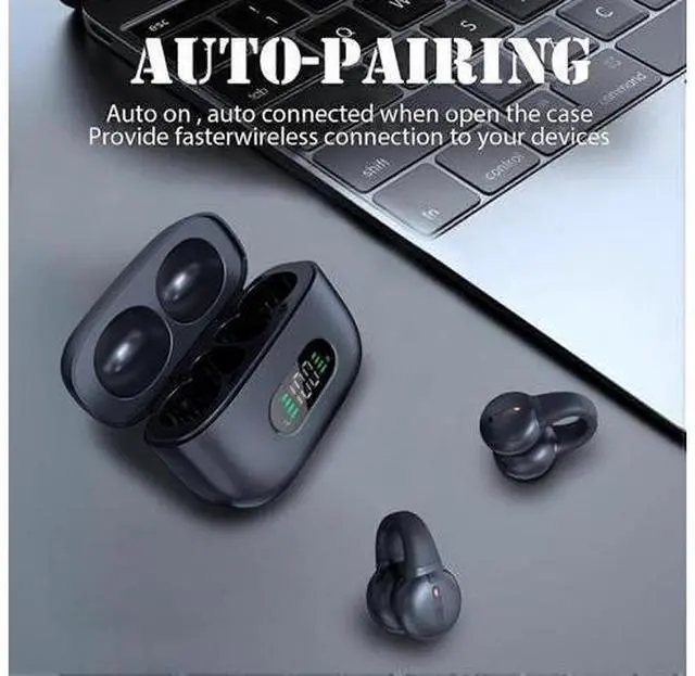 Alt view image 4 of 5 - Open Ear Bluetooth Bone Conduction Earbuds - Clip-On Sport Headphones for Running, Safe & Waterproof