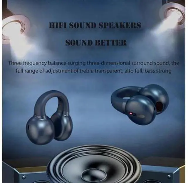 Alt view image 5 of 5 - Open Ear Bluetooth Bone Conduction Earbuds - Clip-On Sport Headphones for Running, Safe & Waterproof
