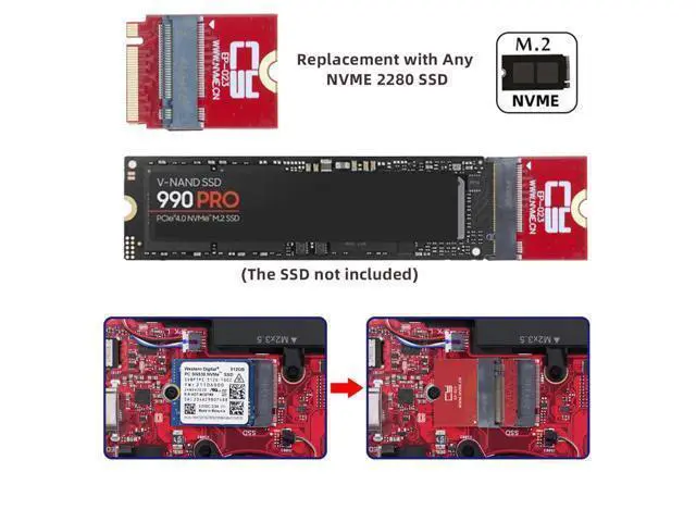 Alt view image 2 of 7 - NVME M-Key 22x30mm to 22x80mm NGFF Extension SSD Upgrade Adapter Compatible with ROG Flow X13 Gamings Laptop