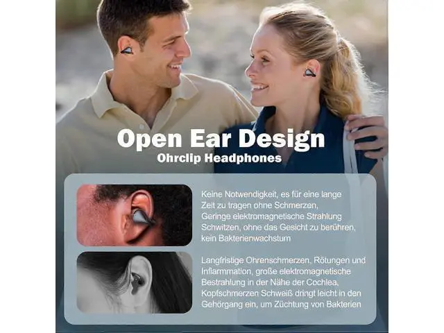 Alt view image 5 of 5 - Open Ear Bluetooth Headphones for Small Ears, IP5 Waterproof Sports Earbuds with Mic & 200H Playtime