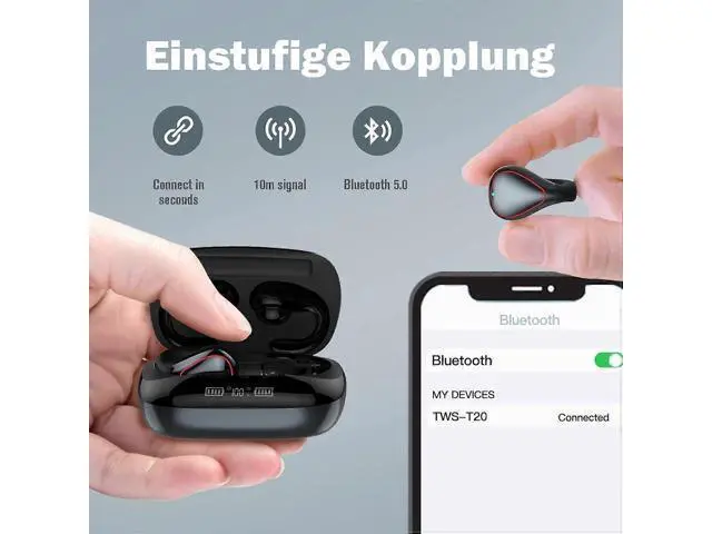 Alt view image 4 of 5 - Open Ear Bluetooth Headphones for Small Ears, IP5 Waterproof Sports Earbuds with Mic & 200H Playtime