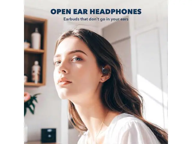 Alt view image 2 of 5 - Open Ear Bluetooth Headphones with Digital Display Case, 40H Playtime, Secure Earhooks