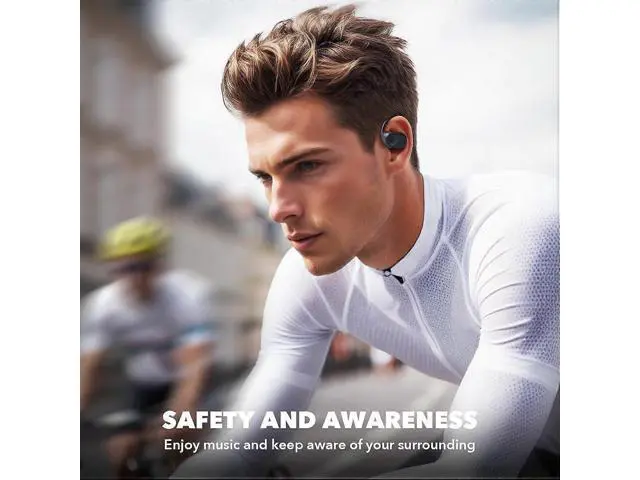 Alt view image 4 of 5 - Open Ear Bluetooth Headphones with Digital Display Case, 40H Playtime, Secure Earhooks