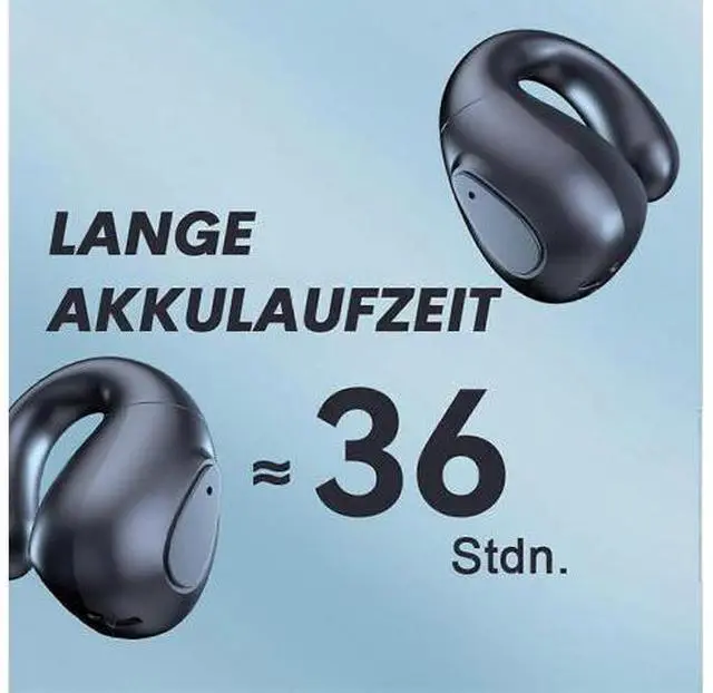 Alt view image 2 of 5 - Open Ear Bluetooth Headphones, Air Line Bone Conduction, 36H Playback, IPX5 Waterproof, Sports & Running