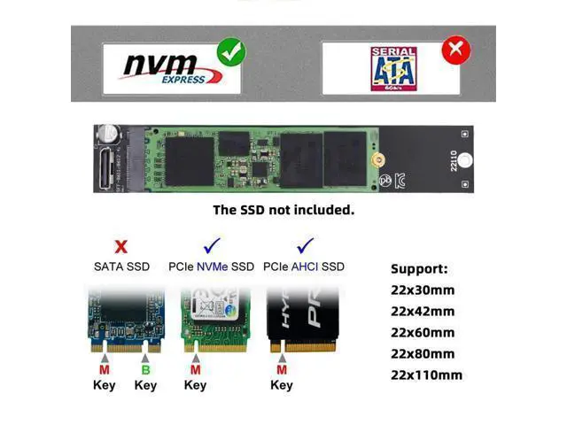 Alt view image 4 of 7 - Oculink SFF-8612 SFF-8611 to M.2 Kit NGFF M-Key to NVME PCIe SSD 2280 22110mm Adapter for Mainboard