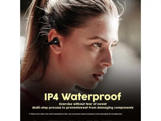 Alt view image 4 of 5 - Open Ear Bluetooth Headphones, Wireless Clip Earbuds, 24H Playtime, IPX4 Sweatproof, Fast Charging for Workout