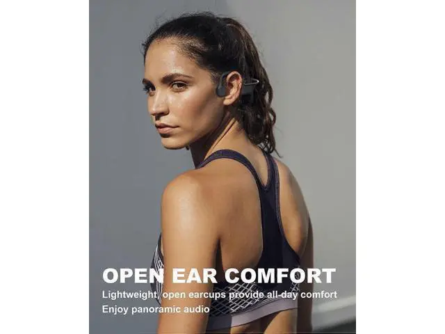 Alt view image 2 of 5 - Open Ear Bone Conduction Headphones, Bluetooth 5.0 Wireless IPX7 Waterproof Sports Headset for Cycling & Running