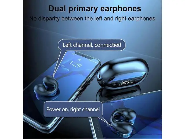Alt view image 5 of 5 - Open Ear Bone Conduction Headphones, Bluetooth 5.3 Wireless Earbuds, 36H Playtime, IPX7 Waterproof for Sports