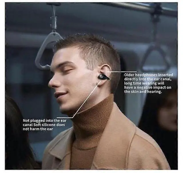 Alt view image 3 of 5 - Open Ear Clip Bluetooth Headphones, 30H Playtime Wireless Earbuds with Mic, Lightweight for Sports (Black)