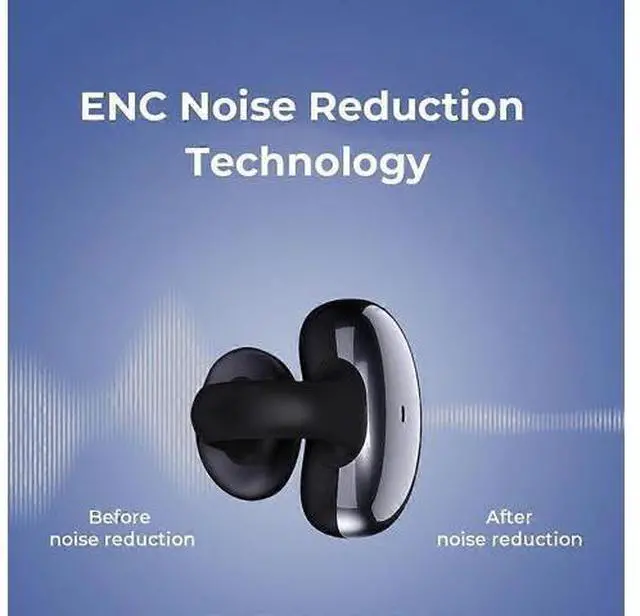 Alt view image 2 of 5 - Open Ear Clip Headphones Bluetooth Wireless, HiFi Stereo, IPX5 Waterproof, 55H Playback (Black)
