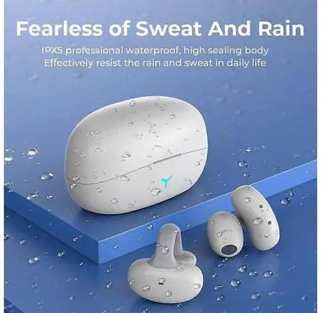 Alt view image 3 of 5 - Open Ear Clip Headphones Bluetooth Wireless, HiFi Stereo, IPX5 Waterproof, 55H Playback (Black)