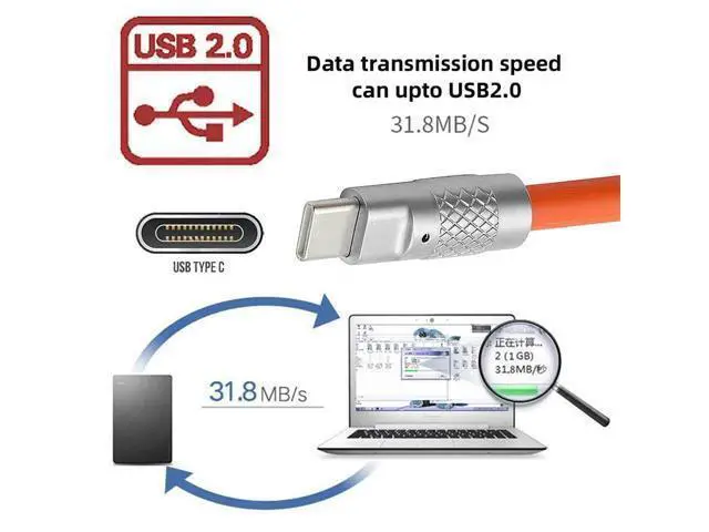 Alt view image 6 of 7 - Orange USB4 Type C Male to Female 240W Power 40Gbps Data 8K Video Adapter Low Profile Up Down Angled for NS Phone Laptop