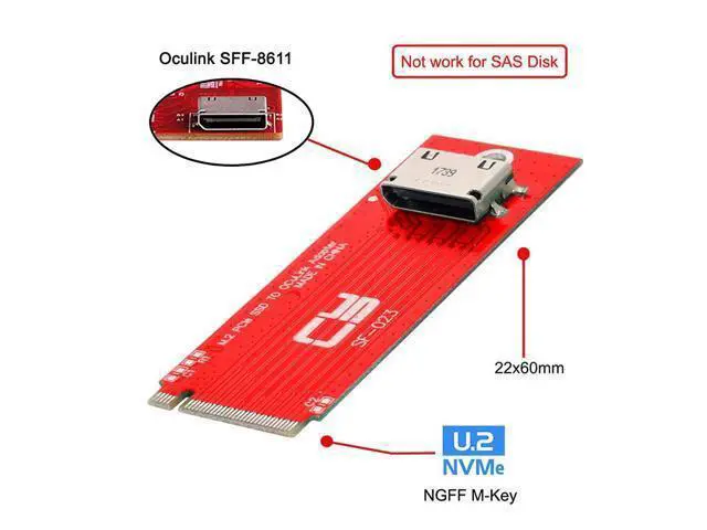 Alt view image 4 of 7 - PCI-E 3.0 M.2 M-Key to Oculink SFF-8612 SFF-8611 Host Adapter for PCIe Nvme SSD 2260 Adapter