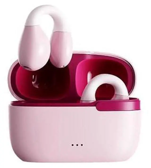 Main image of Pink Bluetooth 5.3 Ear Clip Bone Conduction Headset - Open Ear, Waterproof for Sports & Work
