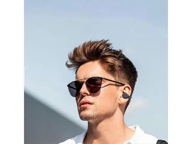 Alt view image 4 of 5 - Pink Wireless Bone Conduction Headphones with Battery Display - Open Ear Gym & Fitness Bluetooth