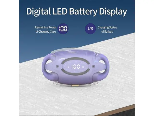 Alt view image 5 of 5 - Purple Open Ear Clip Headphones Bluetooth 5.3, 30H Playtime, Built-in Mic for Women