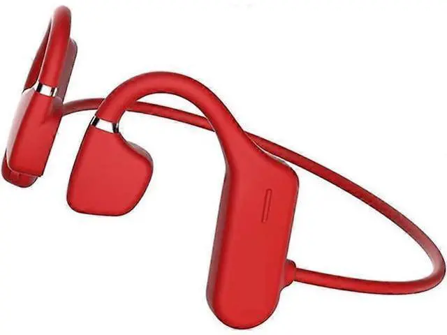 Alt view image 2 of 5 - Red Bone Conduction Headphones - Open Ear Bluetooth 5.0, IP55 Sweatproof, 5H Playtime for Running/Cycling