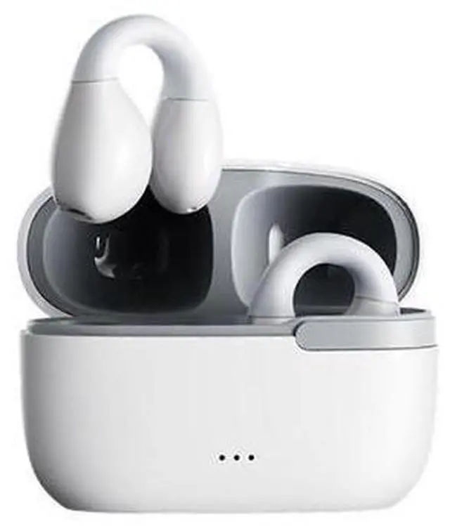 Main image of White Bluetooth 5.3 Ear Clip Bone Conduction Headset - Open Ear Safe for Sports & Work