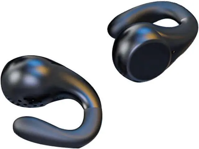 Alt view image 2 of 5 - White HiFi Open Ear Bone Conduction Headphones with Battery Display, Ergonomic Fit for Running & Outdoor
