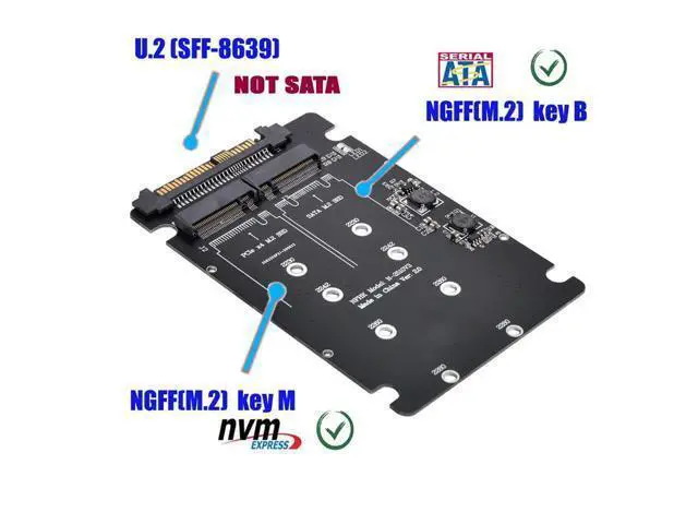 Alt view image 3 of 6 - SFF-8639 NVME U.2 to Combo NGFF M.2 M-Key SATA PCIe SSD Adapter for Mainboard Replace SSD 750 p3600 p3700
