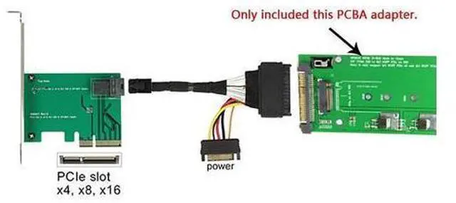 Alt view image 4 of 7 - SFF-8639 NVME U.2 to NGFF M.2 M-Key PCIe SSD Adapter for Mainboard Replace Intel SSD 750 p3600 p3700