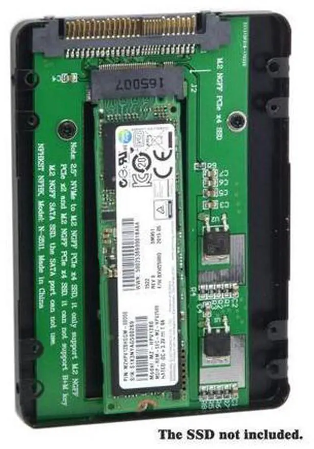 Alt view image 2 of 7 - SFF-8639 NVME U.2 to NGFF M.2 M-Key PCIe SSD Case Enclosure for Mainboard Replace SSD 750 p3600 p3700